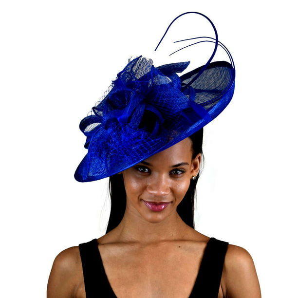 Sinamay Kentucky Derby Hats for Women Feather Hair Fascinators for Bridal Royal Wedding Tea Party 